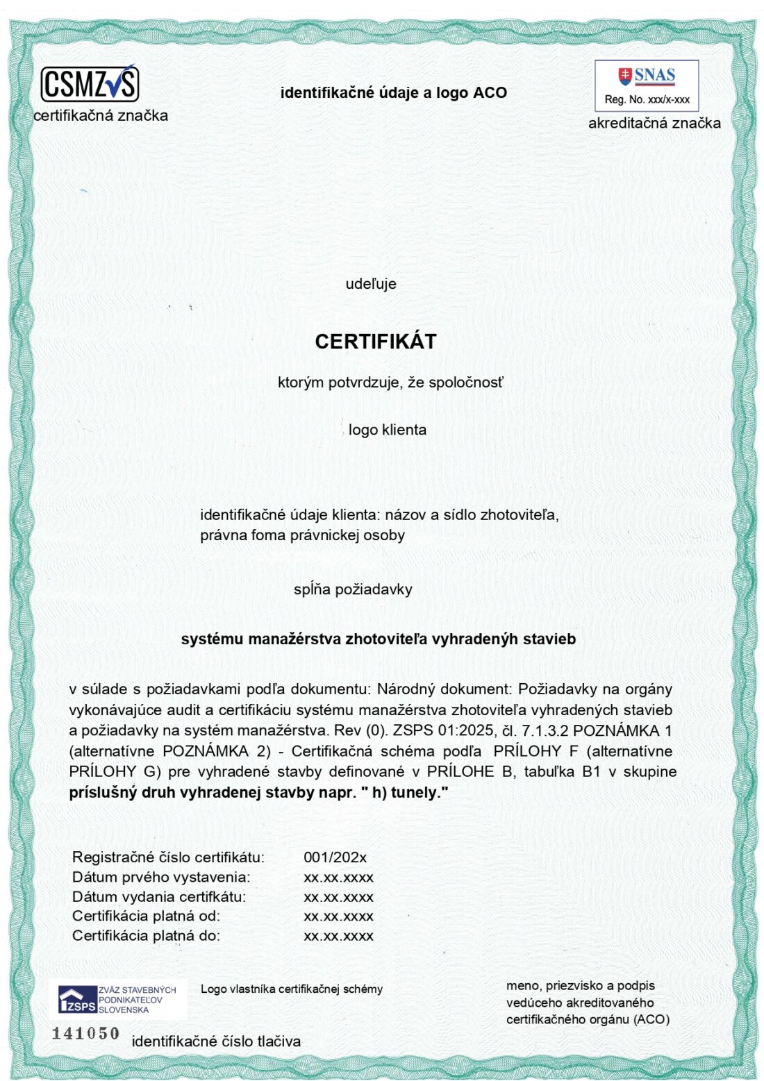 certifikat zhotoviteľa vyhradených stavieb